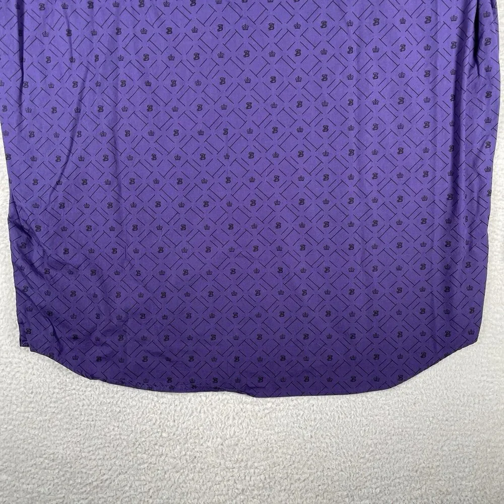 Vintage South Pole Shirt Mens 2XL XXL Purple AOP Print Logos Button Long Sleeve